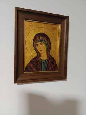 Sfanta Fecioara Maria-Icoana pe sticla stil mozaic foto