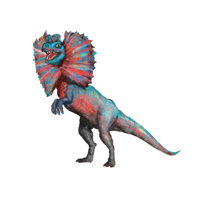 Sticker decorativ Dinozaur, Multicolor, 59 cm, 3926ST