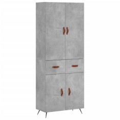 Dulap inalt, gri beton, 69,5x34x180, lemn compozit