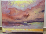 Pictura Marină Norii rosii, Marine, Ulei, Impresionism