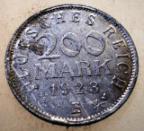 1.689 GERMANIA WEIMAR 200 MARK 1923 E, Europa, Aluminiu