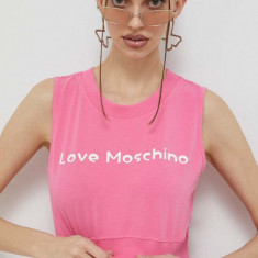 Love Moschino top femei, culoarea roz