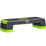 HOMCOM Stepper Aerobic Reglabil pe 3 &Icirc;nălțimi, Step Fitness din Plastic pentru Antrenament, 78x28x10/15/20 cm, Verde | Aosom Romania