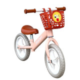 Bicicleta fara pedale pentru copii, de echilibru, reglabila pe inaltime, roti 11 inch, cos depozitare, roz, ProCart