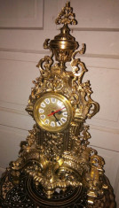 Superb ceas de ?emineu din bronz masiv de dimensiuni mari in stilul Baroc foto