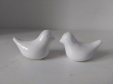 Set 2 solnite sare si piper ceramica portelan pasarele / porumbei 6x4cm