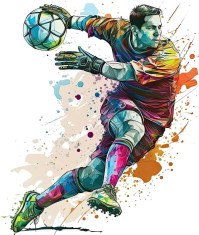 Sticker decorativ, Fotbalist, Multicolor, 10123ST-26 foto