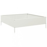 Cumpara ieftin Strat inaltat de gradina, alb, 100x100x33,5 cm, otel