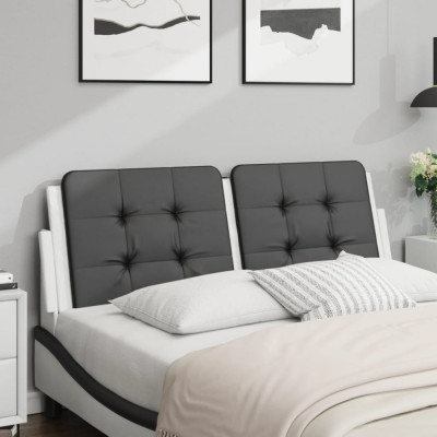 vidaXL Pernă pentru tăblie pat, negru și alb, 120cm, piele artificială foto