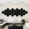 Set Oglinzi Acrilice Design Hexagon - Oglinzi Decorative XXL Size Black Luxury Home 12 bucati/set