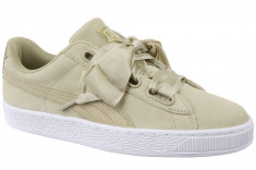 Pantofi pentru adida?i Puma Basket Heart Metallic Safari 364083-01 bej foto