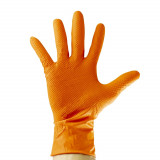 Cumpara ieftin Manusi Nitril Texturat JBM Orange Gloves, Portocaliu L, 100 buc