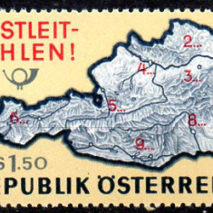 AUSTRIA 1966, Introducerea codurilor postale, serie neuzata, MNH