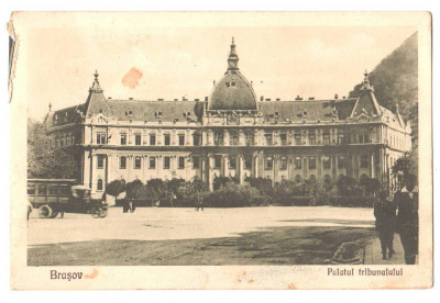 SV * Brasov * PALATUL TRIBUNALULUI * 1925 * masina de epoca * animatie foto