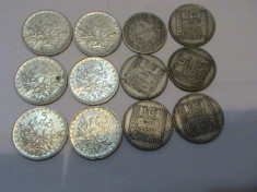 Colectie monede de argint Franta foto