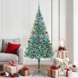 VidaXL Brad de Crăciun artificial cu 300 LED Verde 180 cm PVC și Oțel 3396721
