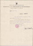 HST A1560 Semnătură olografă Sabin Manuilă 1934 Institutul de Demografie