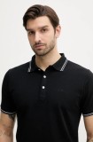 Lindbergh polo de bumbac barbati, culoarea negru, neted, 30-404010