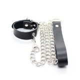 Zgarda Piele cu Lant Bondage Fetish Art#