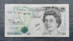 5 Pounds 1990 Anglia / Regatul Unit , Marea Britanie / Graham Edward Alfred Kentfield (1991-1993), Regina Elisabeth II / seria 497897