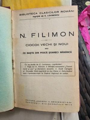 Nicolae Filimon - Ciocoii vechi si noi sau ce naste din pisica soareci mananca foto
