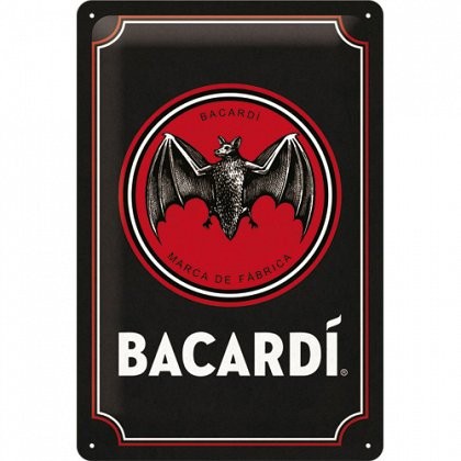 Placa metalica - Bacardi Logo