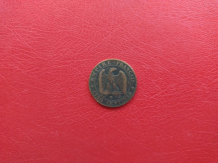 FRANTA - Moneda 5 CENTIMES 1864 ( bronz )