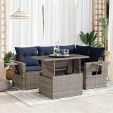 Gossi set mobilier de gradina cu perne, 5 piese,poliratan/lemn acacia