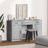 VidaXL Set masă toaletă cu LED 3 piese, gri sonoma, lemn prelucrat
