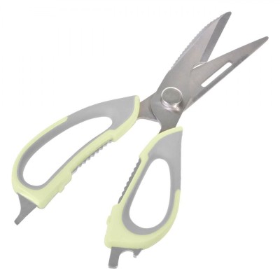 Foarfece Bucătărie, Model Multifuncțional, Oțel Inoxidabil, M&amp;acirc;nere Plastic Verde Deschis foto