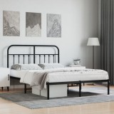 VidaXL Cadru de pat metalic cu tăblie, negru, 140x190 cm 352578