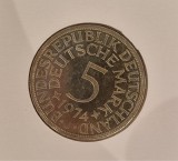 Germany, Germania, 5 MArk 1974, KM#112, argint, foarte buna, comemorativa, Europa