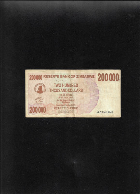 Zimbabwe 200000 200.000 dollars 2007 seria7541547 foto