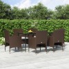VidaXL Set de servit masa pentru grădină, 7 piese, maro și negru 3156629