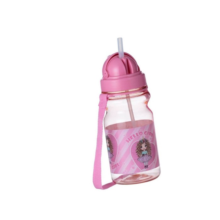 Sticla apa pentru copii, Hello, Roz, gradinita, Fete, 350ml, ATU-087326