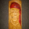 Sculptura in lemn masiv stejar Cap de mort pirat/Decor/Ornament/Colectie