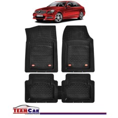 Covorase Auto TeamCar&reg; Tip Tavita Compatibile Mercedes-Benz C-Class W204 (2007&ndash;2014) Negru Material Rezistent