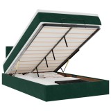 Cumpara ieftin Cadru de pat otoman cu saltea verde inchis 120x200cm catifea