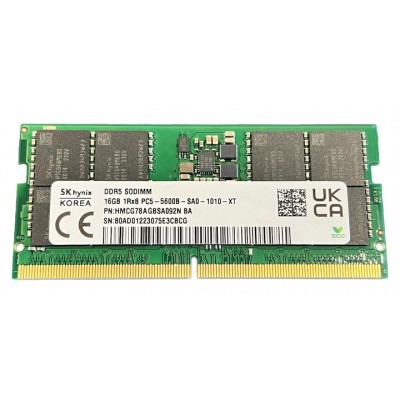 Memorie Laptop, Hynix, 16GB, 5600Mhz, PC5-5600B-SA0, Sodimm DDR5, HMCG78AGBSA092N BA, CL46, 1.1V, bulk foto