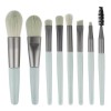 Mini set portabil 8 pensule de machiaj verzi, flippy