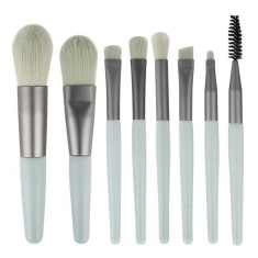 Mini set portabil 8 pensule de machiaj verzi, flippy