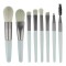 Mini set portabil 8 pensule de machiaj verzi, flippy