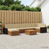 vidaXL Set de canapele de exterior cu pernă 8 pcs Natural și Bej 3383666