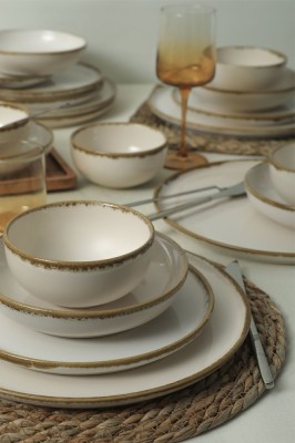 Keramika Set de vesela - Straw Nordic - 24 bucăți - 6 persoane - Stoneware foto