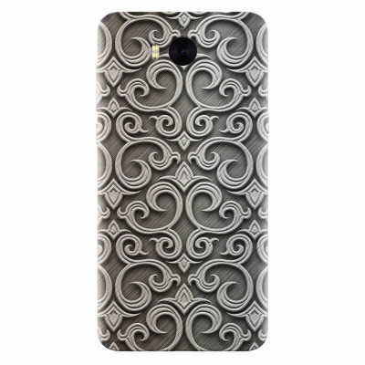 Husa silicon pentru Huawei Y5 2017, Baroque Silver Pattern foto