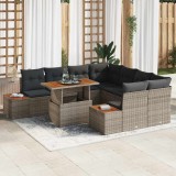 VidaXL Set de masă pentru grădină 9 pcs Gri Maro 100 x 55 x 73 cm