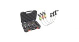 Set 3 Swingere Pescuit Carp Expert cu Lant, Mufa Jack, Cutie Transport - Avertizori LED Rosu, Verde, Galben