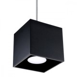Lampă Suspendată Quad Negru Aluminiu 1 Bec Pătrat Modern De Interior