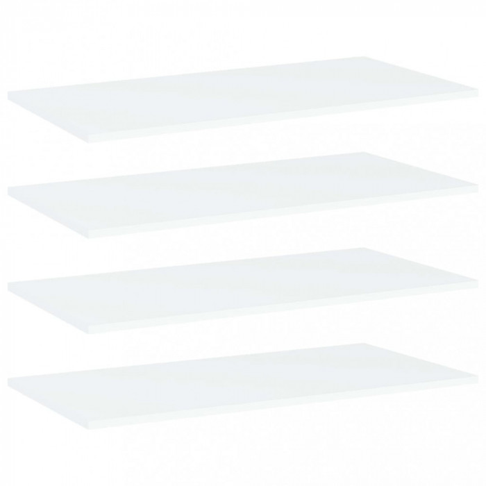 Gossi placi biblioteca, 4 buc., alb, 80 x 40 x 1,5 cm, pal