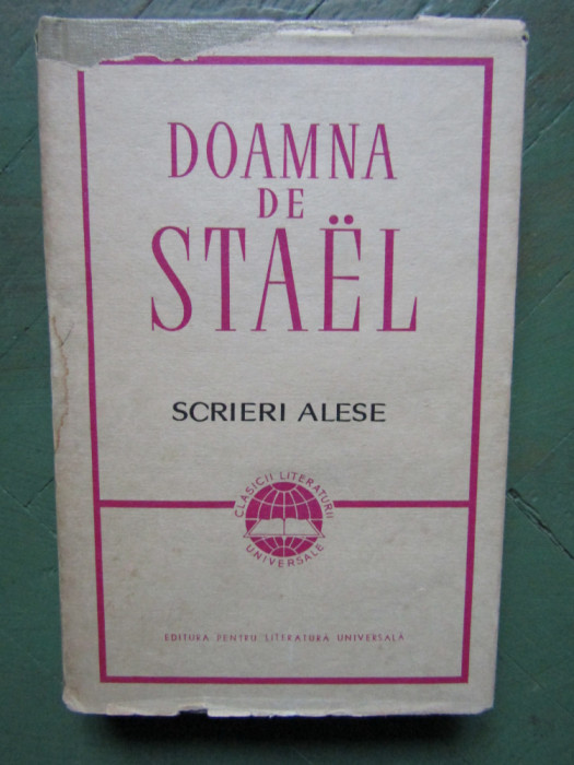 DOAMNA DE STAEL - SCRIERI ALESE CARTONATA